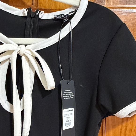 Fashion Nova Black Dress with White Accents - Picture 2 of 3